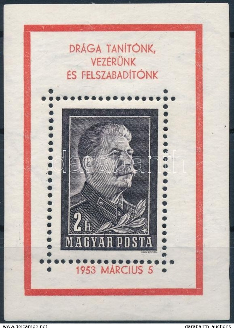 * 1953 Sztálin Gyászblokk Balra és Lefelé Elfogazva - Altri & Non Classificati