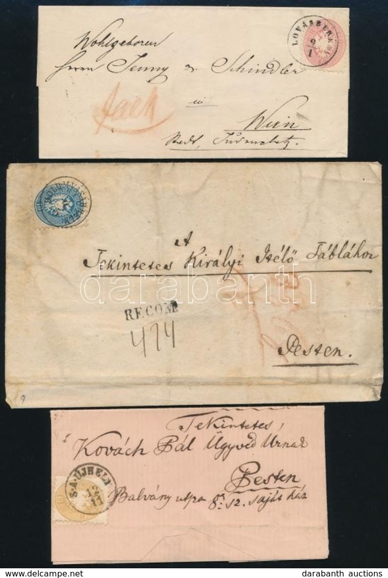 1864 3 Db Küldemény: 5kr, 10kr, 15kr Bélyegekkel - Autres & Non Classés