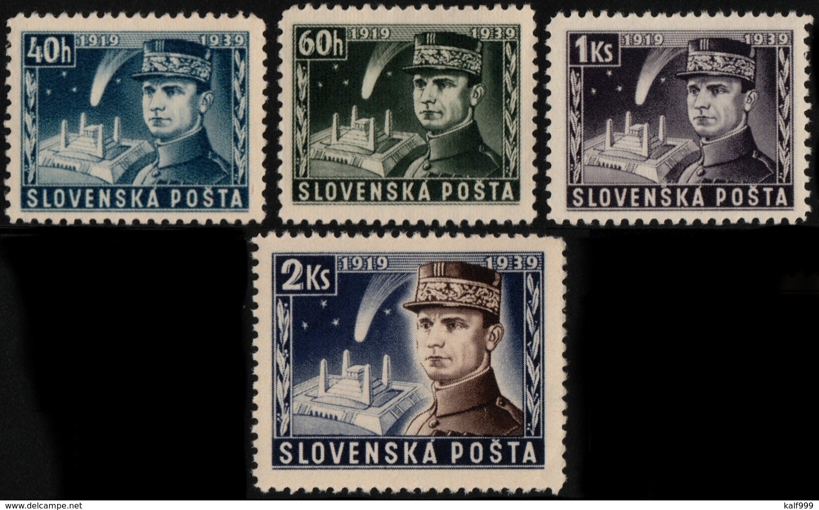 ~~~ Slovakia 1939 - Stefanik - Unissued Set - Mi. I/IV ** MNH OG  ~~~ - Ongebruikt