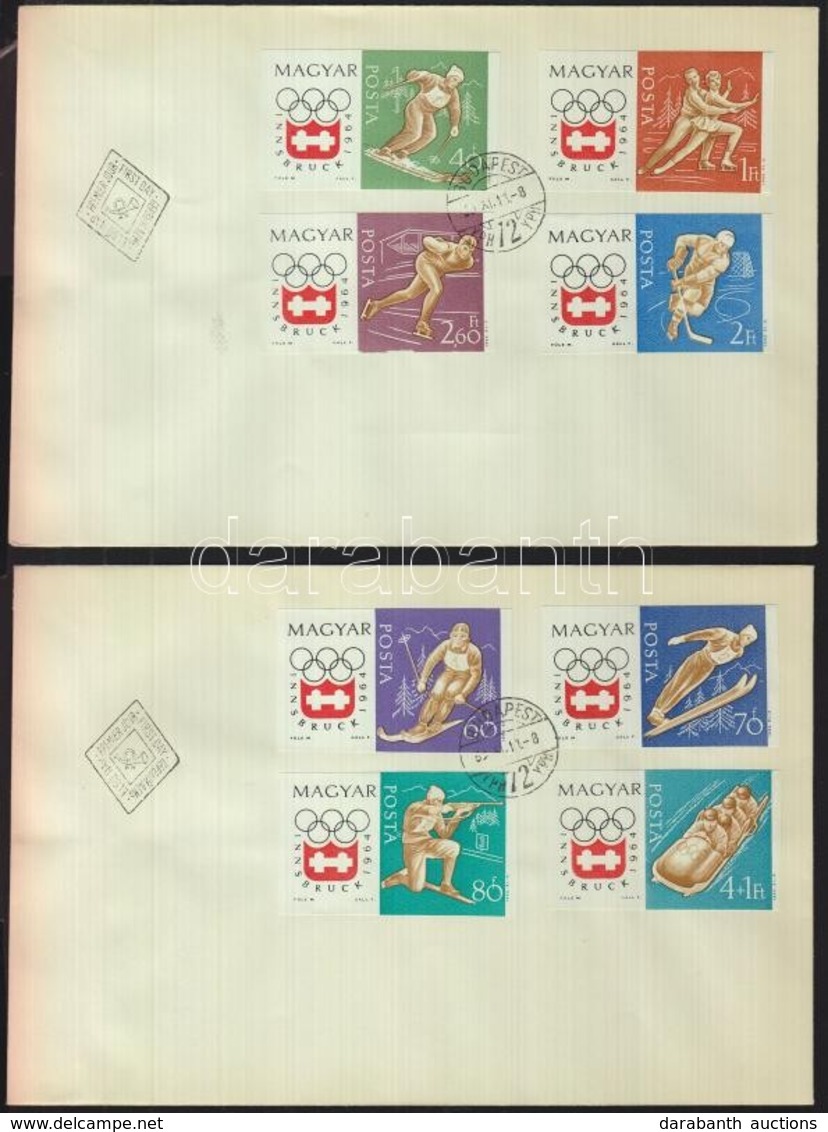 1963 Téli Olimpia (II.)- Innsbruck Vágott Sor 2db FDC-n (3.500) - Altri & Non Classificati