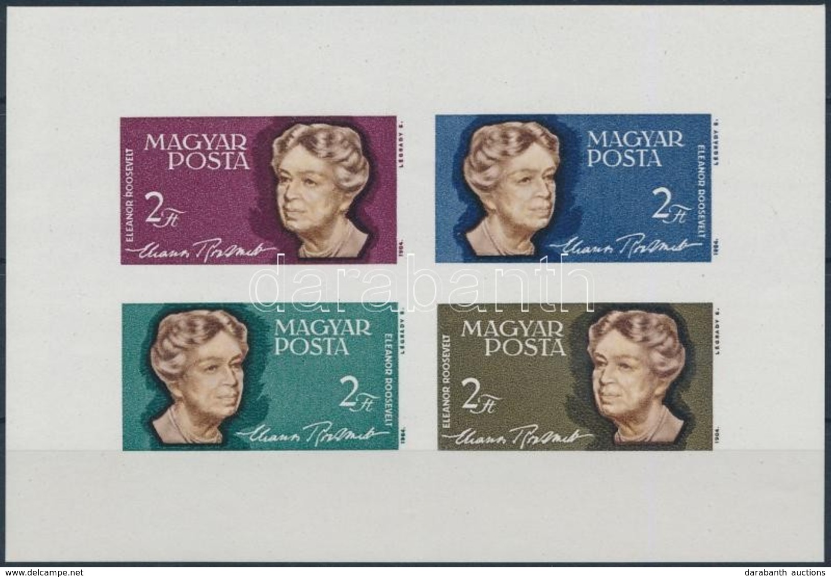 ** 1964 Eleanor Roosevelt Vágott Blokk (4.000) - Altri & Non Classificati