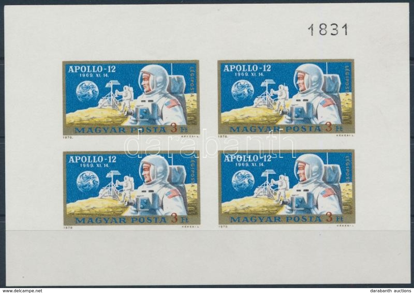 ** 1970 Apollo 12 Vágott Kisív (4.000) - Altri & Non Classificati