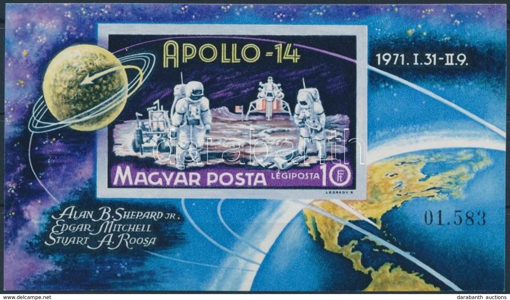 ** 1971 Apollo-14 Vágott Blokk (4.000) - Altri & Non Classificati