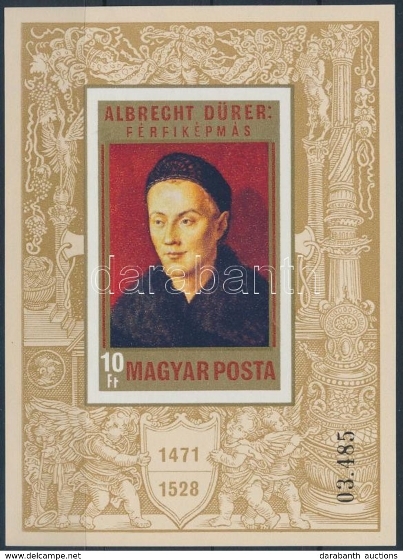 ** 1971 Festmény (X.) - Albrecht Dürer Vágott Blokk (3.500) - Altri & Non Classificati