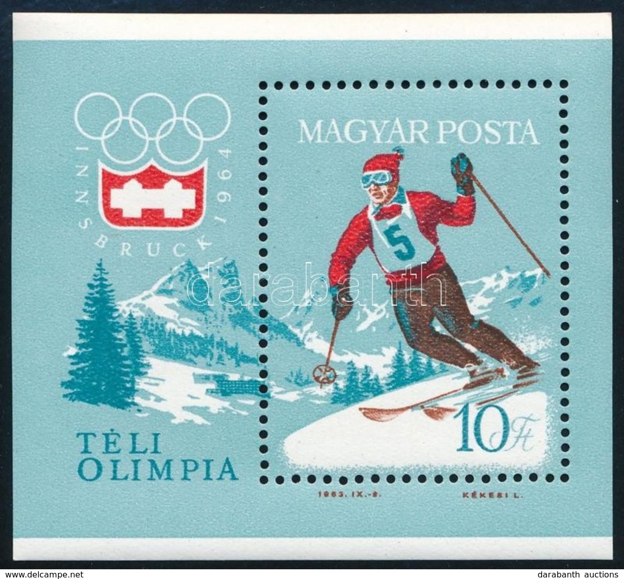 ** 1964 10 Db Téli Olimpia Innsbruck Blokk (10.000) - Altri & Non Classificati
