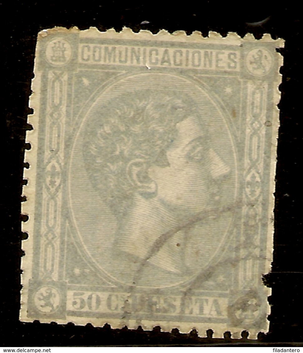 España Edifil 168 (º)  50 Céntimos Lila  Alfonso XII   1875   NL1547