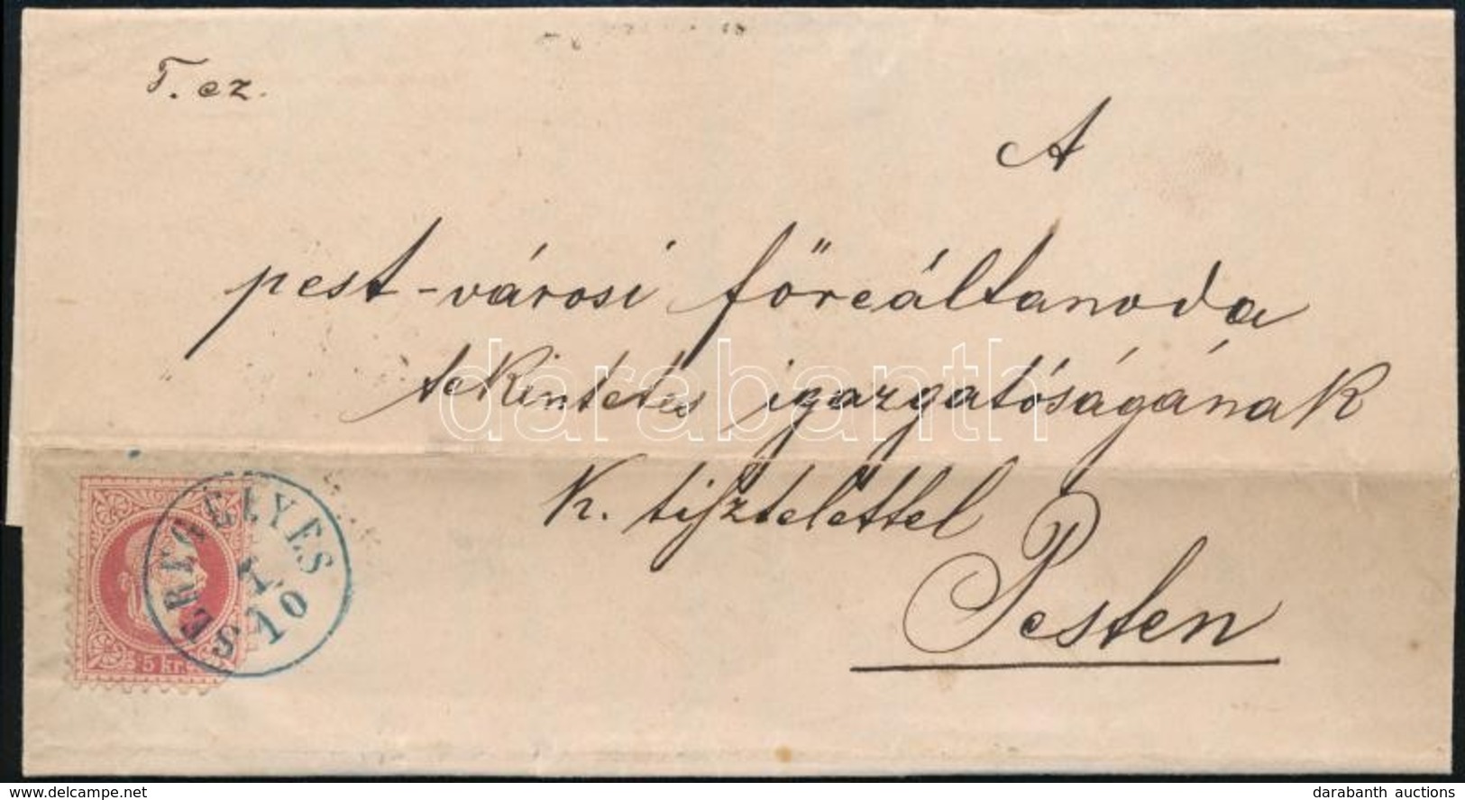 1869 5kr Levélen Kék / Blue 'SEREGÉLYES' - Pest - Altri & Non Classificati