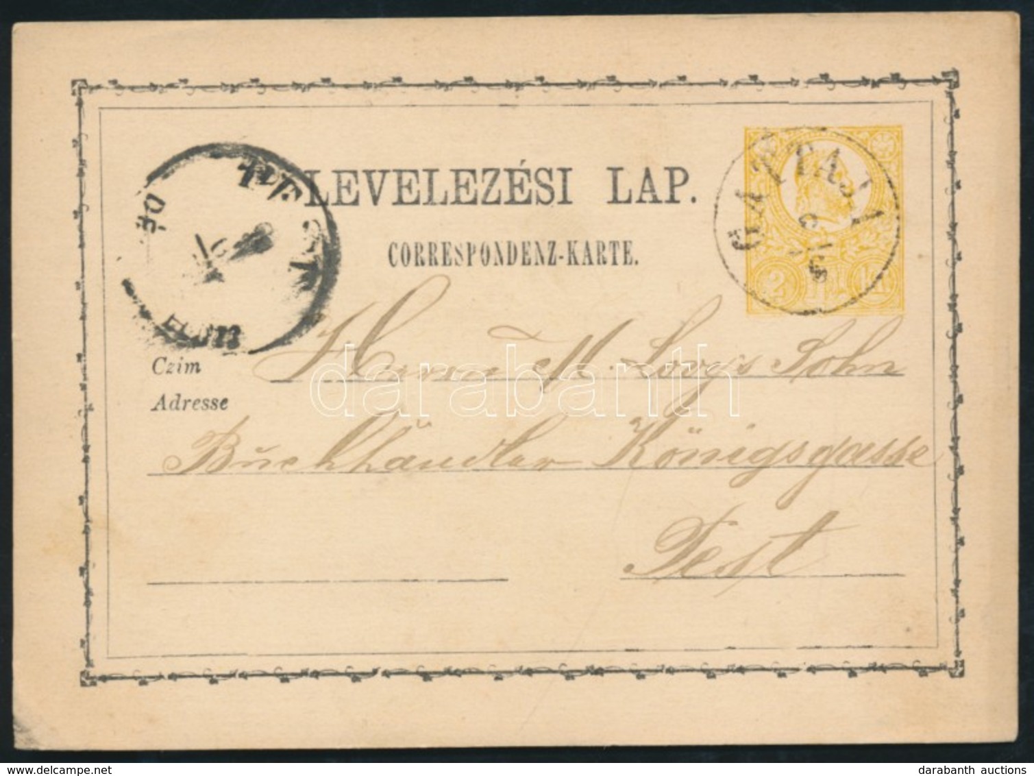 1871 Díjjegyes Levelezőlap / PS-card 'GATTAJA' - 'PEST' - Sonstige & Ohne Zuordnung