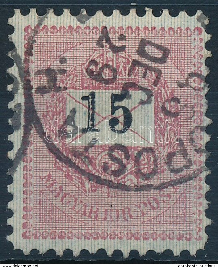 O 1889 15kr 11 1/2 Fogazással, Karc Az 1-es Számjegyen - Altri & Non Classificati