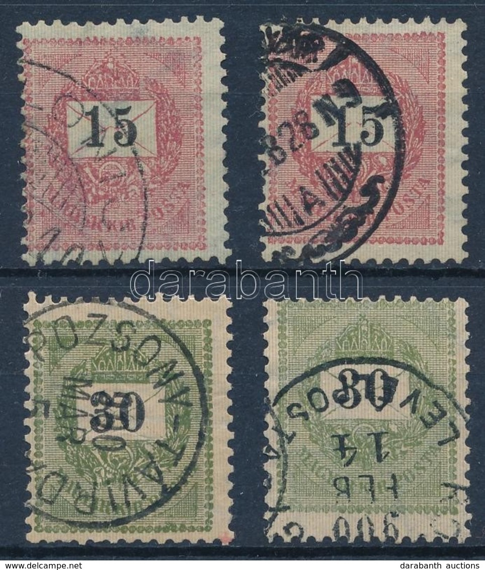 O 1899 Feketeszámú Krajcáros 2 Db 15kr és 2 Db 30kr (5.600) - Altri & Non Classificati