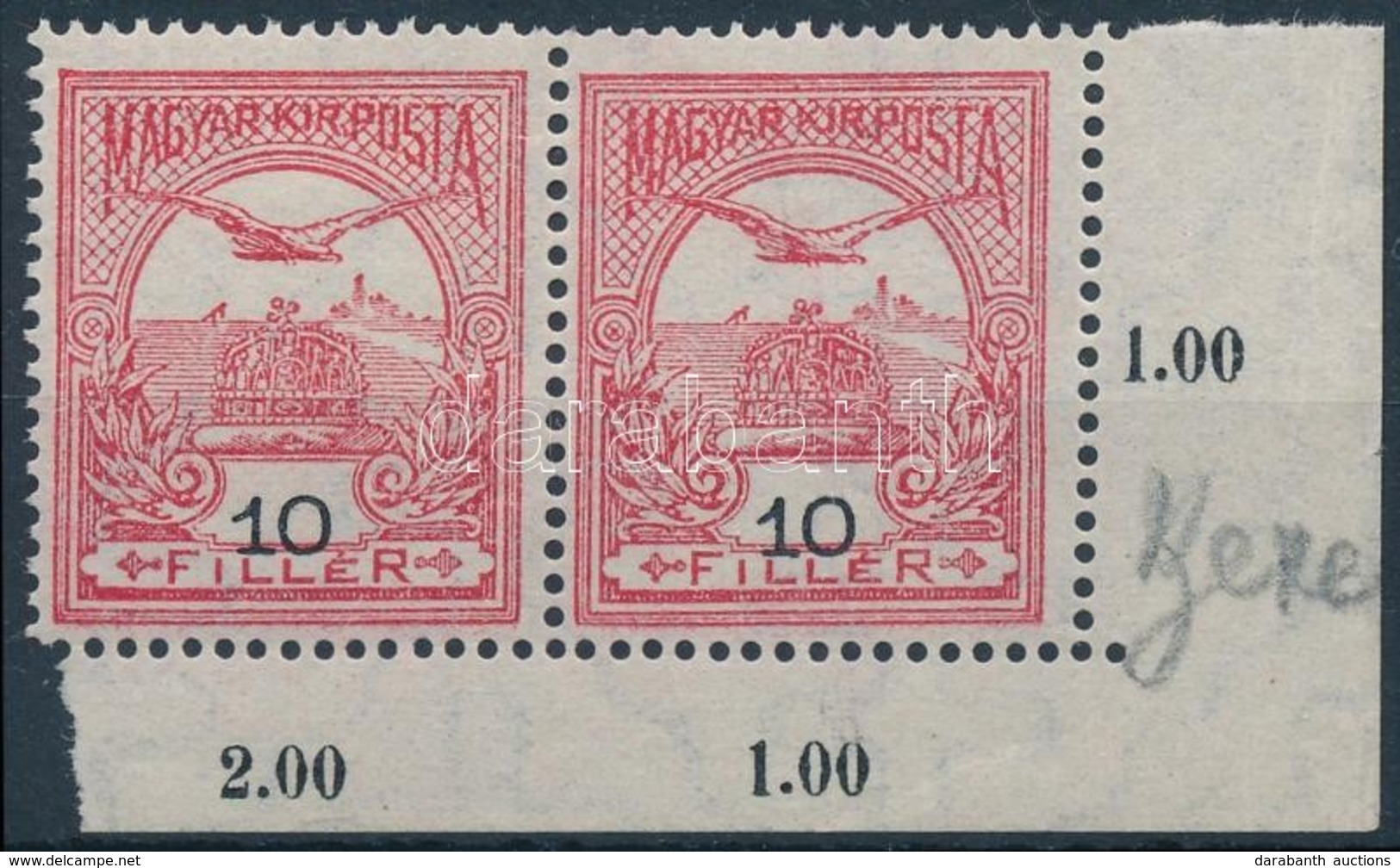 ** 1913 Turul 10f ívsarki Pár Elcsúszott értékszámmal - Altri & Non Classificati