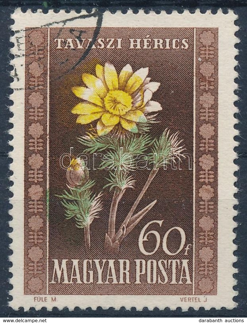 O 1950 Virág 60f Eltolódott Színnyomatok - Autres & Non Classés