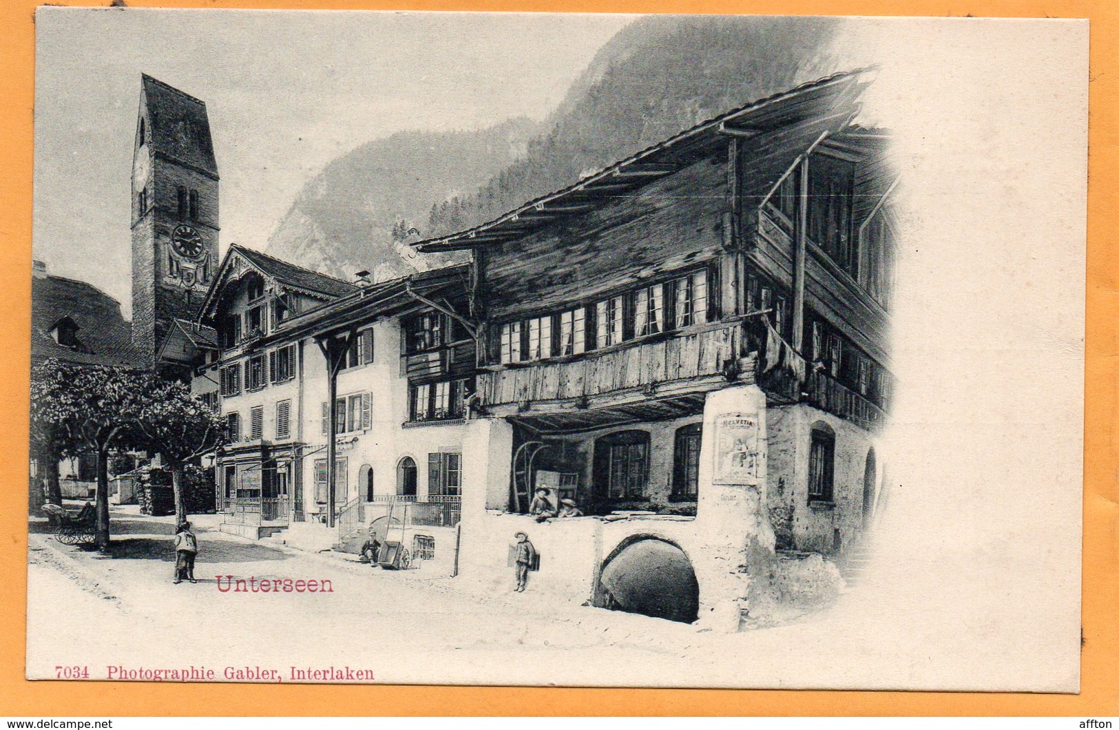 Unterseen Switzerland 1900 Postcard - Unterseen