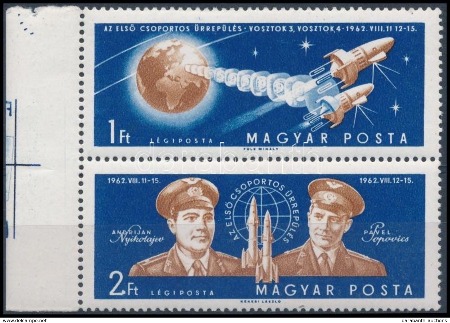 ** 1962 Az Első Csoportos űrrepülés Pár, A  2Ft Talpán 'kampó' - Autres & Non Classés