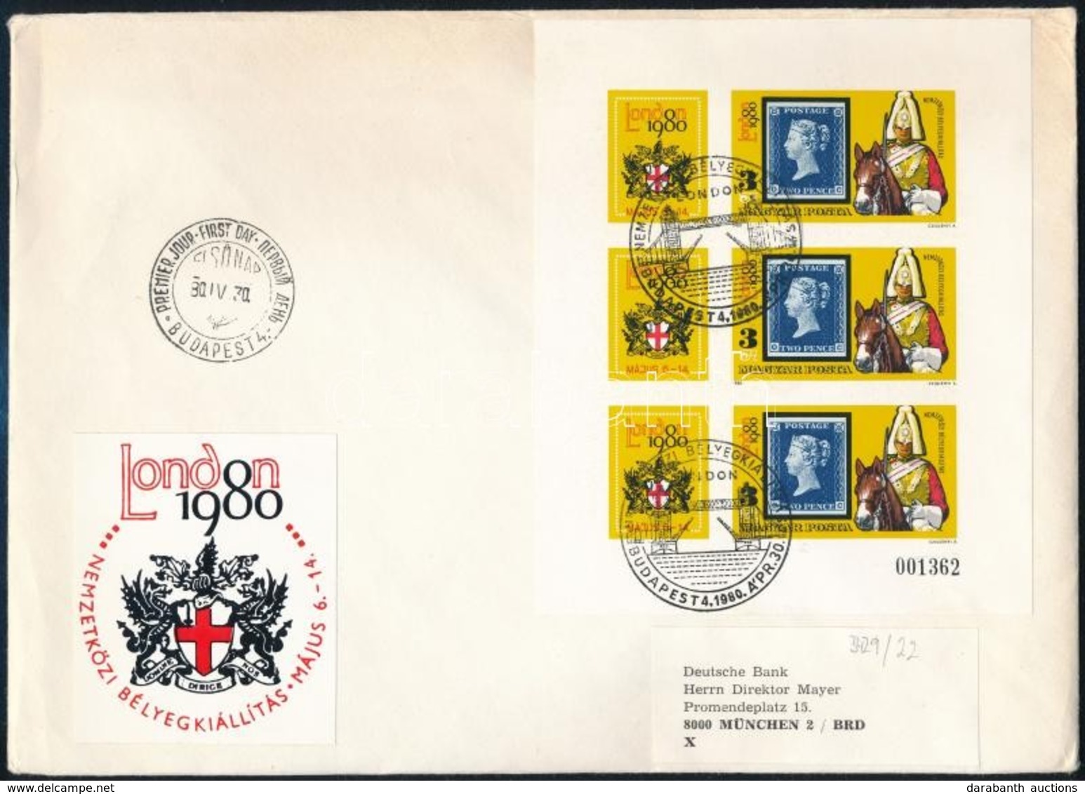 1980 London Vágott Kisív FDC-n - Autres & Non Classés