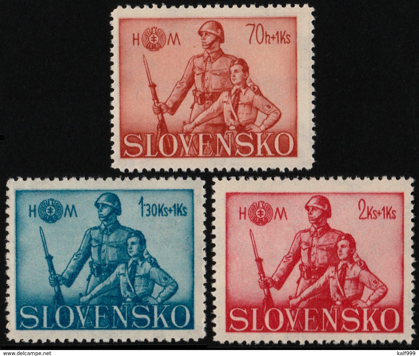 ~~~ Slovakia 1942 - Child Wellfare Hlinka Youth  - WM 1 , Perf 12½ - Mi. 94/96 ** MNH OG  ~~~ - Ongebruikt