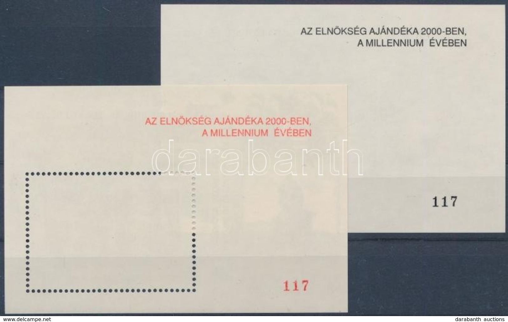 ** 2000/7A3+7A4 100 éves A Turul Rajzolatú Bélyeg Emlékívpár (15.000) - Otros & Sin Clasificación