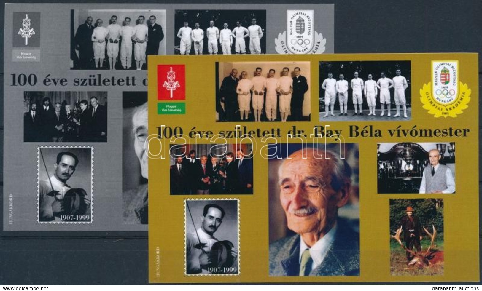 ** 2007/10F+10A 100 éve Született Dr. Bay Béla Emlékívpár Azonos Sorszámmal (11.000) - Altri & Non Classificati