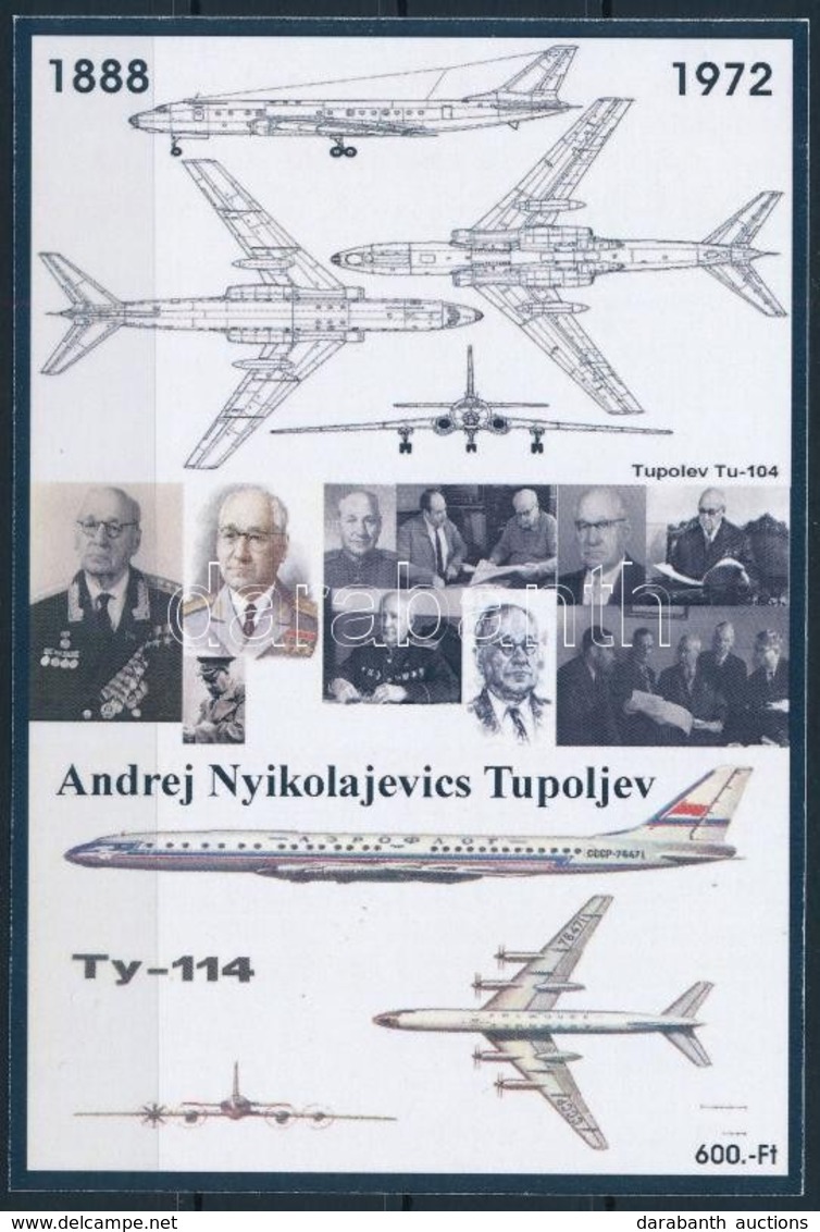 ** 2013/17 Andrej Nyikolajevics Tupoljev Karton Emlékív - Altri & Non Classificati