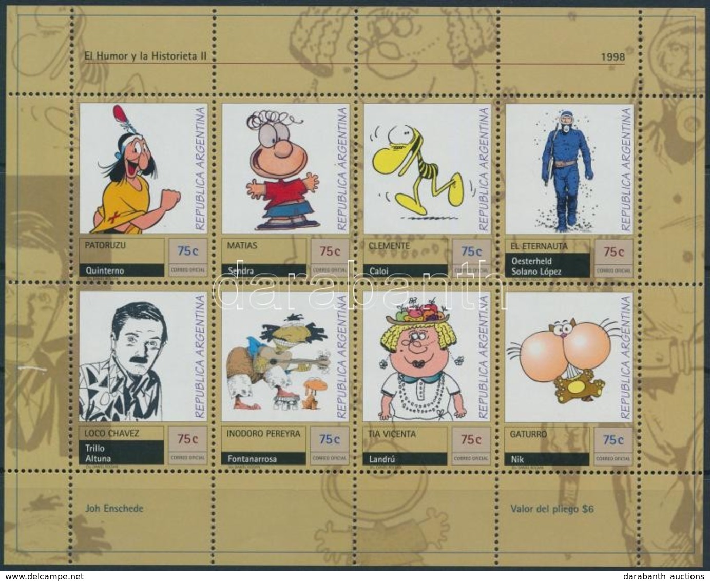 ** 1998 Mesefigurák Kisív,
Cartoon Mini Sheet
Mi 2432-2439 - Altri & Non Classificati