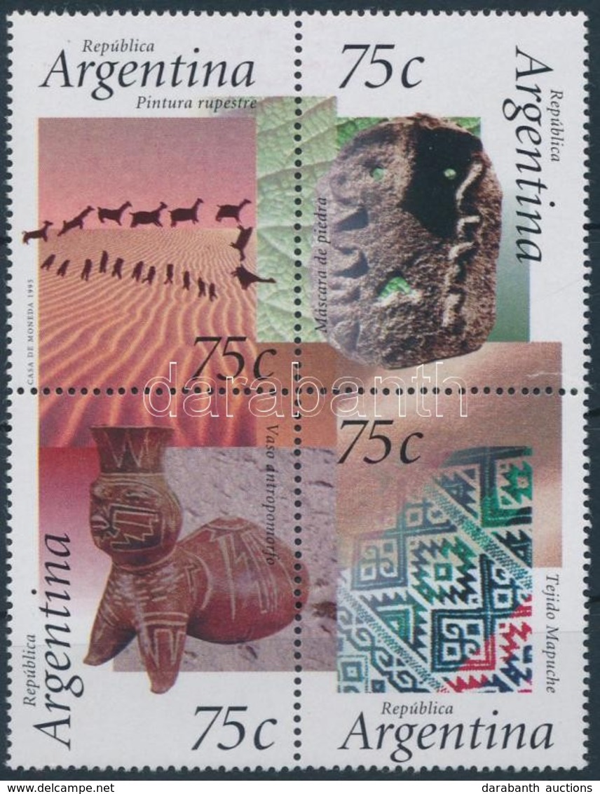 ** 1995 Argentin Régészeti és Antropológiai örökség Négystömb,
Argentine Archaeological And Anthropological Heritage Blo - Altri & Non Classificati