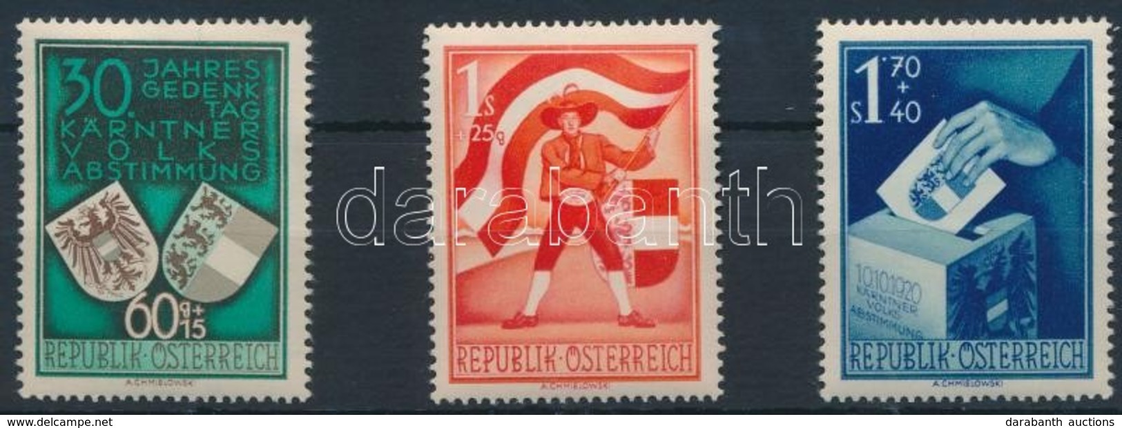 ** 1950 Karinthiai Népszavazás 30. évfordulója Sor Mi 952-954 - Other & Unclassified