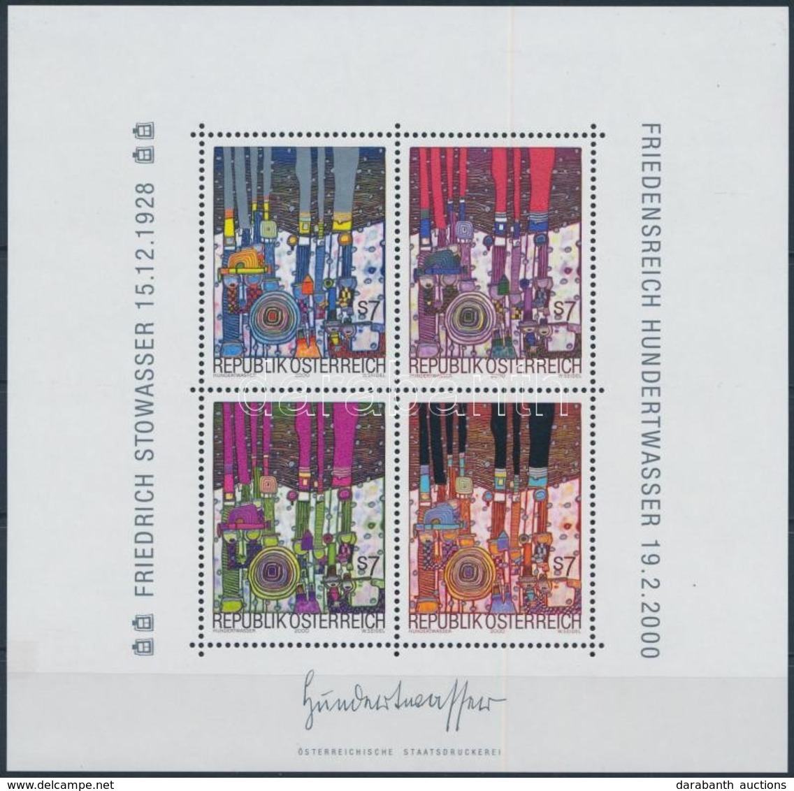 ** 2000 Friedensreich Hundertwasser Blokk,
Friedensreich Hundertwasser Block
Mi 15 - Altri & Non Classificati