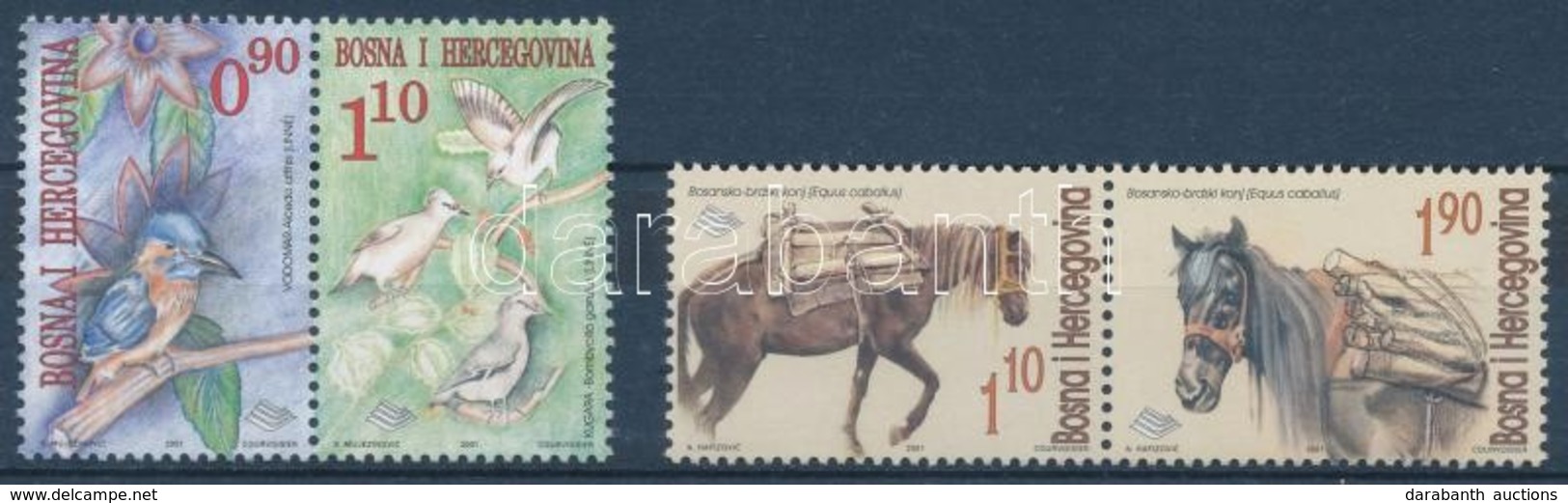 ** 2001 Madár és Ló Sor Párokban,
Bird And Horse Set In Pairs
Mi 217-221 - Autres & Non Classés