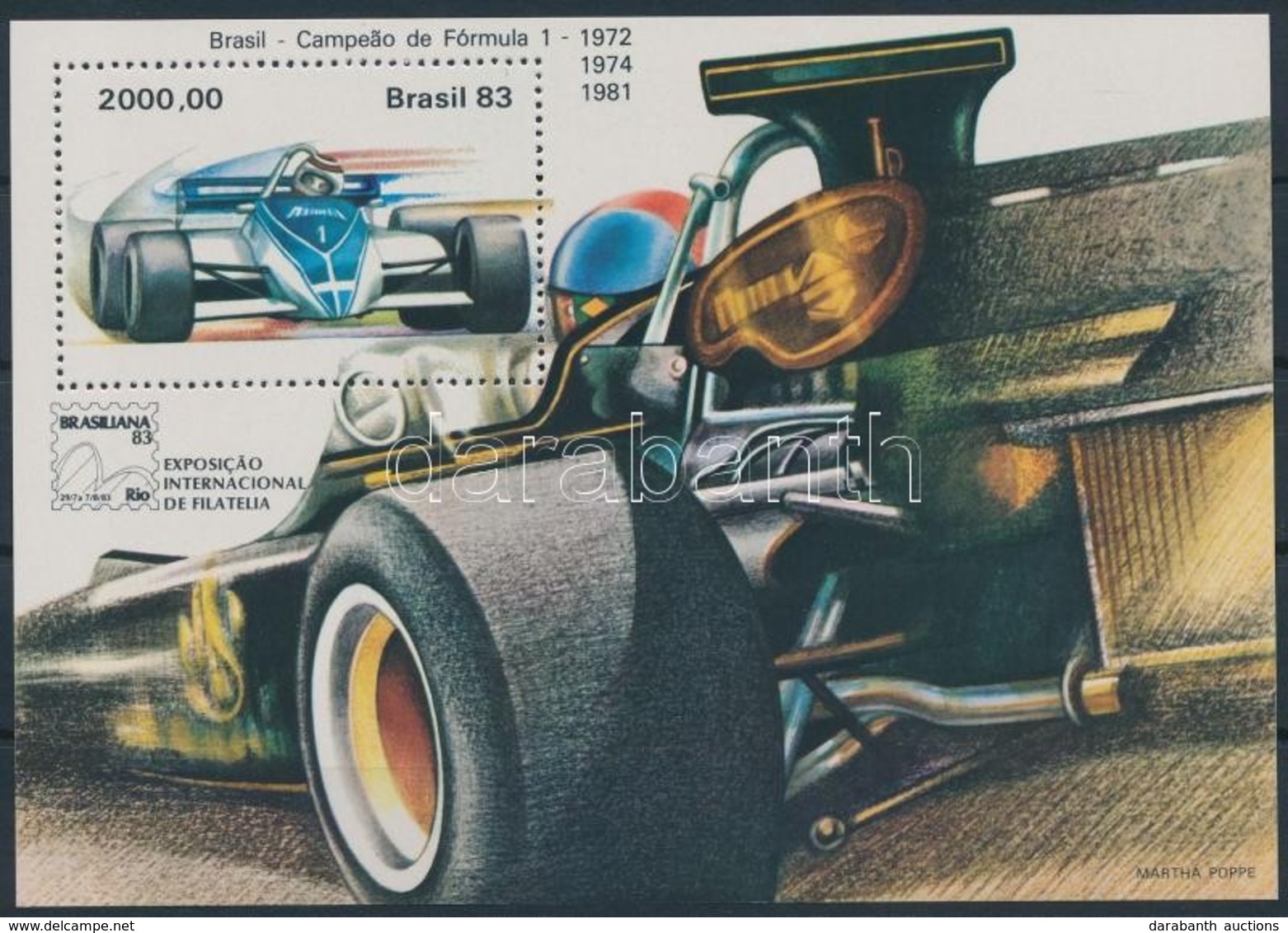 ** 1983 Bélyegkiállítás Autók Blokk,
Car Block
Mi 60 - Altri & Non Classificati