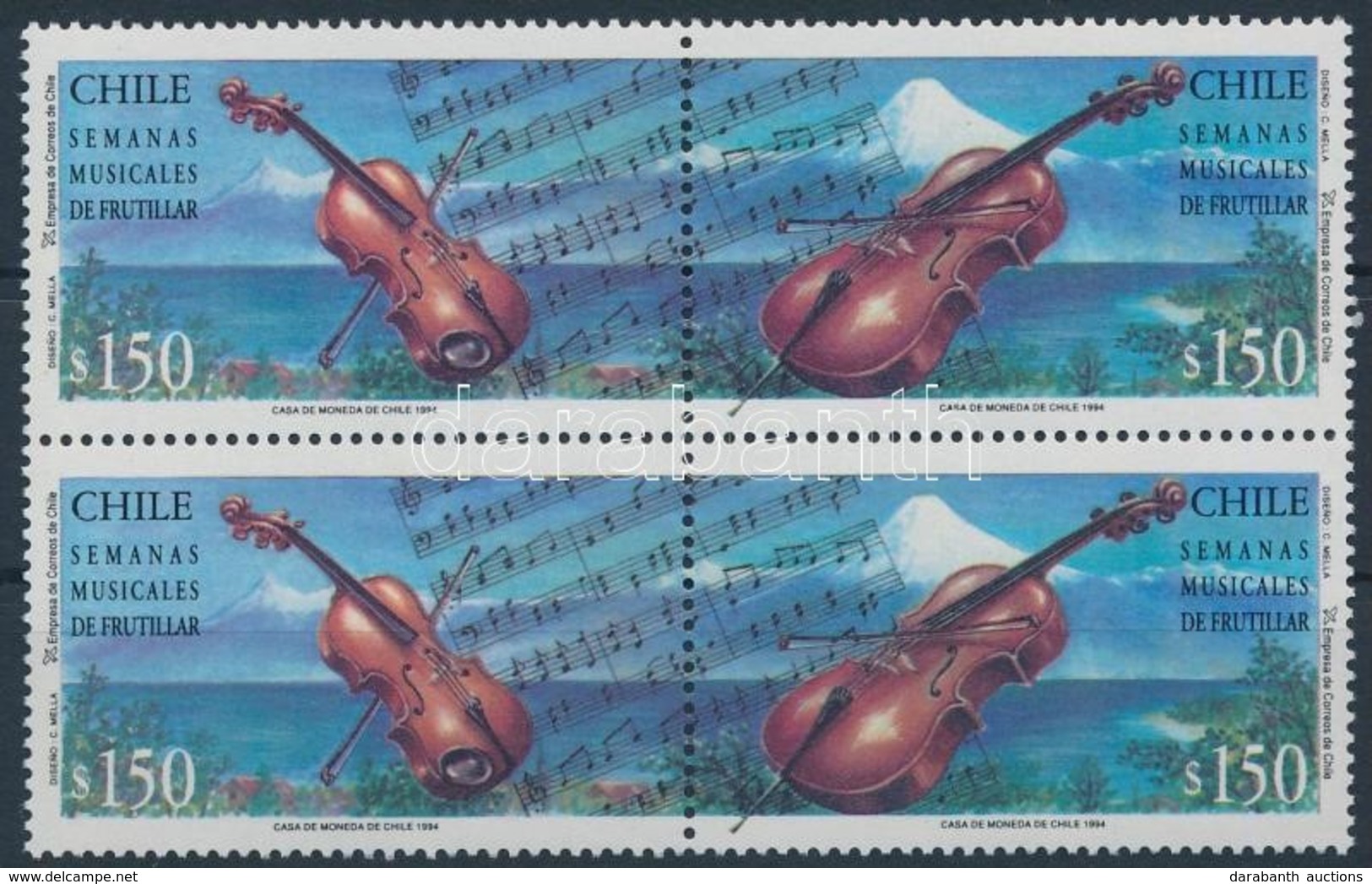 ** 1994 Zene Négyestömb,
Music Block Of 4
Mi 1595-1596 - Altri & Non Classificati