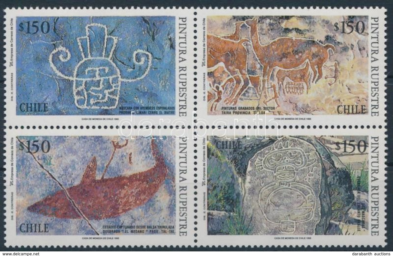 ** 1995 Őskori Sziklavésetek Négyestömb,
Prehistoric Petroglyphs Block Of 4
Mi 1649-1652 - Altri & Non Classificati