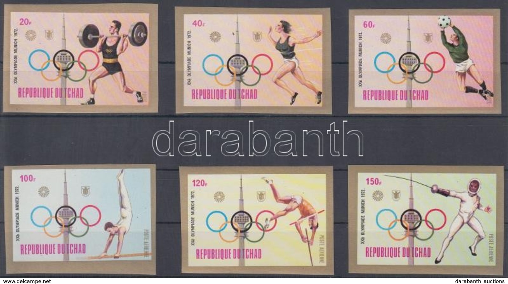 ** 1972 Müncheni Nyári Olimpia Vágott Sor Mi 582 B-587 B - Altri & Non Classificati