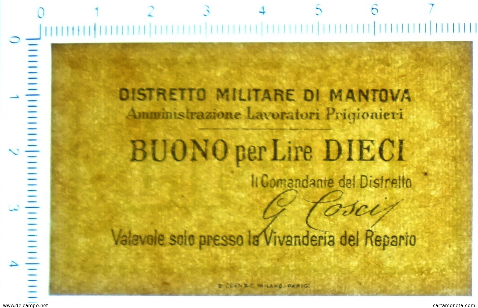 5 LIRE NON EMESSO DISTRETTO MILITARE DI MANTOVA PRIGIONIERI FDS - Other & Unclassified