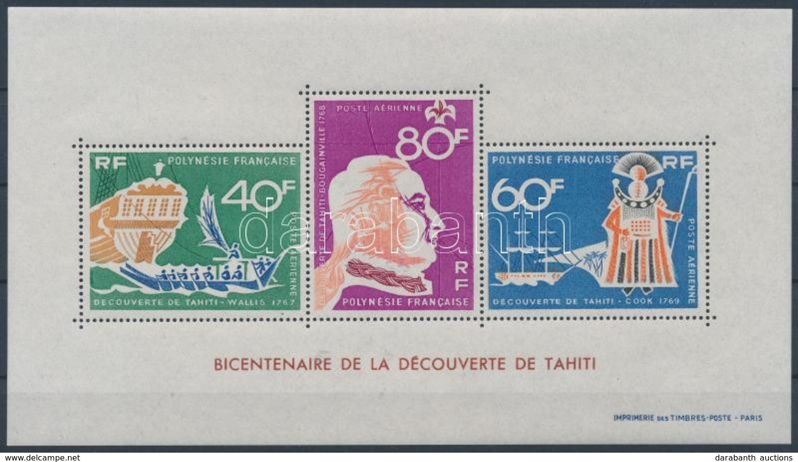 ** 1968 Tahiti Felfedezése Blokk Mi 1 - Sonstige & Ohne Zuordnung