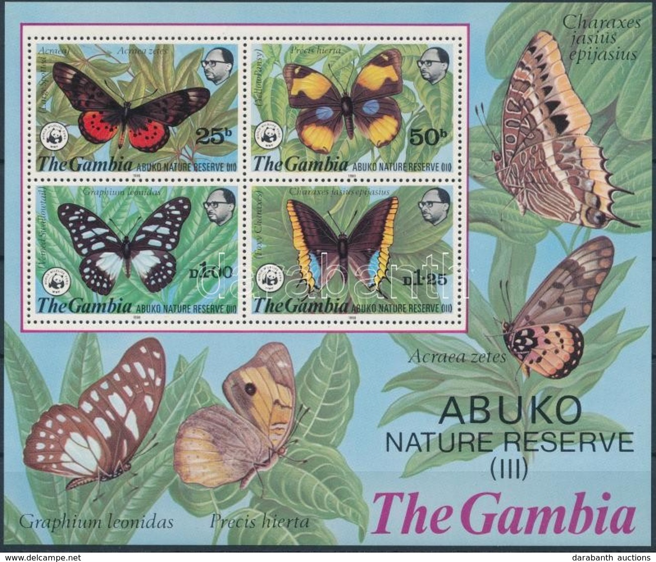 ** 1980 WWF: Abuko Nemzeti Park; Lepke Blokk Mi 5 - Altri & Non Classificati