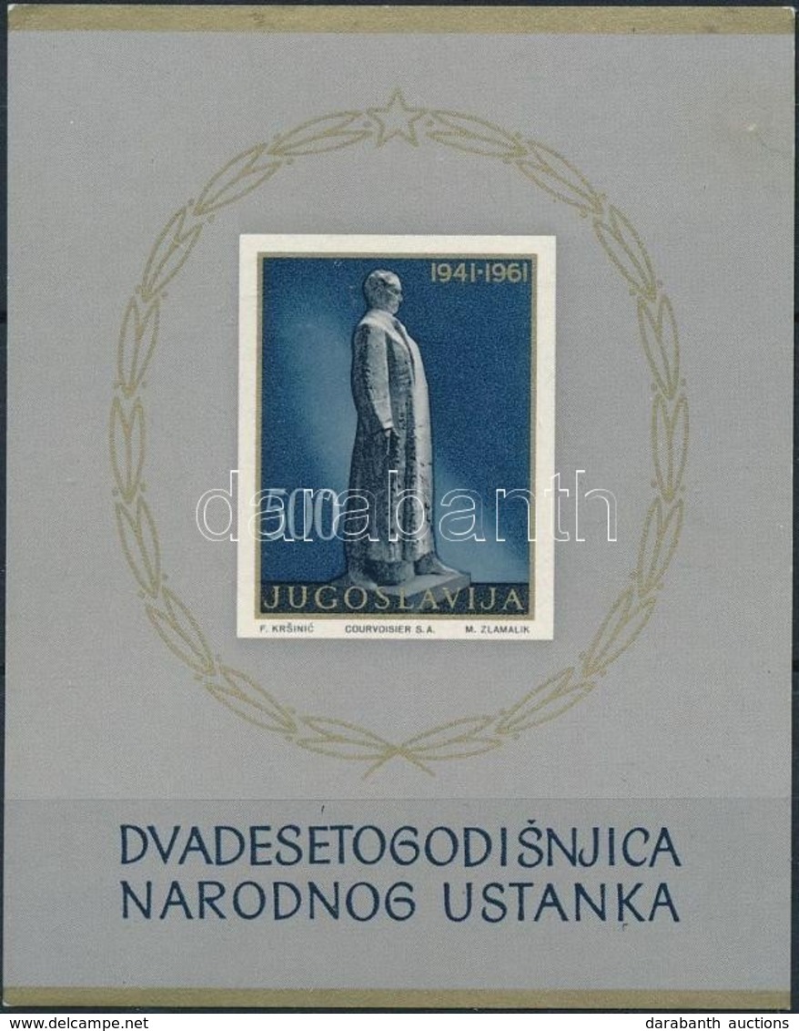 ** 1961 A Felkelés 20. évfordulója Blokk Mi 6 (betapadásnyom / Gum Disturbance) - Altri & Non Classificati