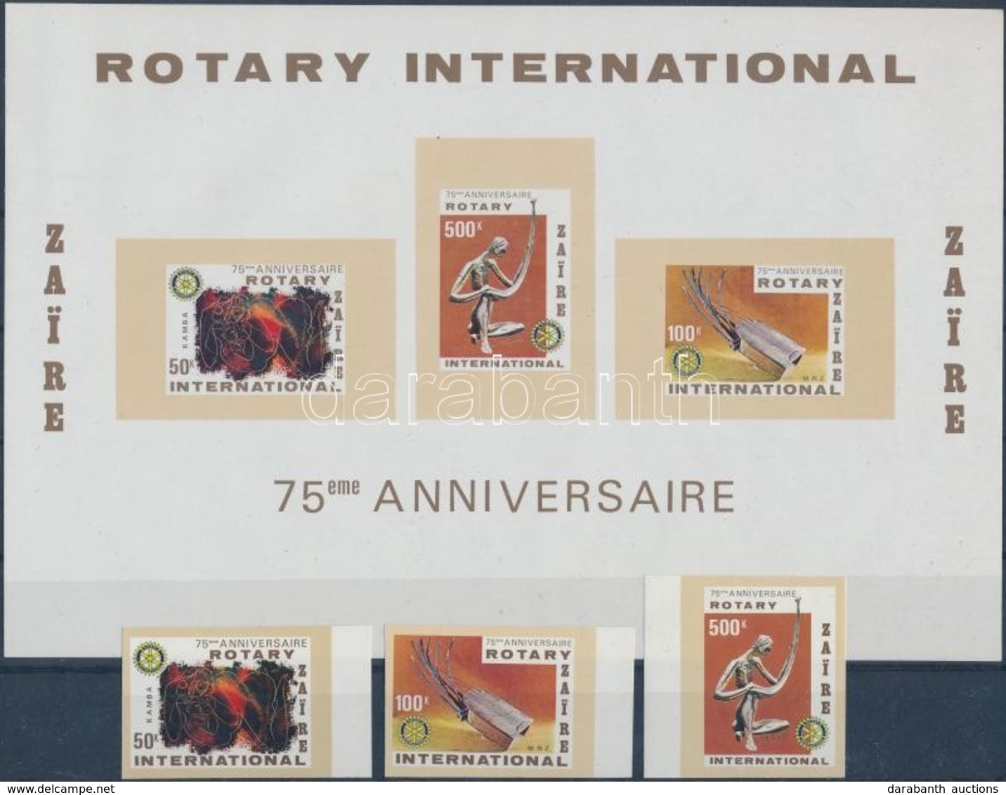 ** 1980 Rotary Vágott ívszéli Sor Mi 658-660 + Vágott Blokk 37 + Vágott Blokk FDC - Altri & Non Classificati