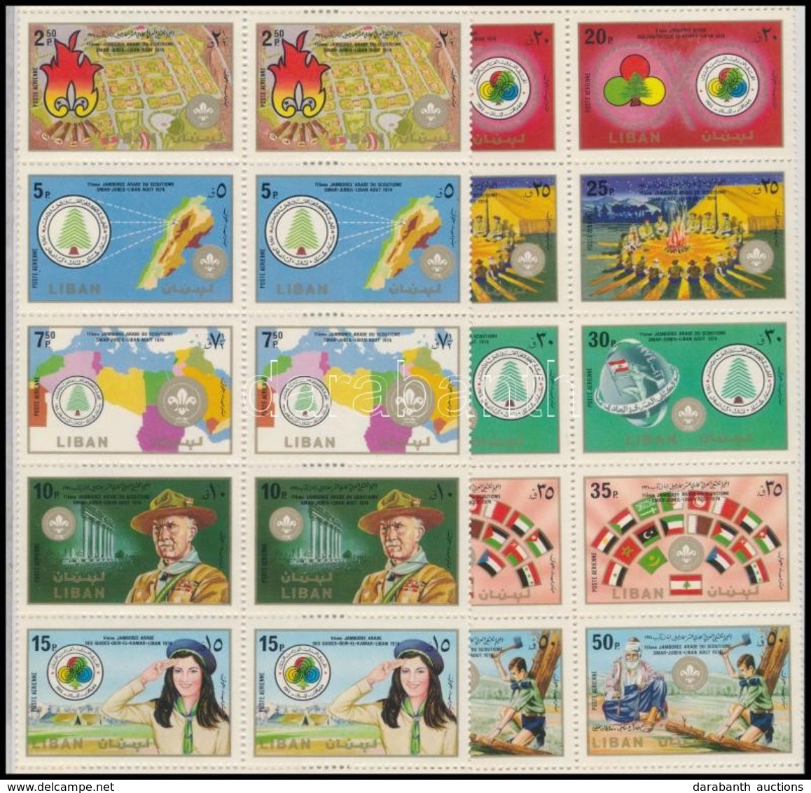 ** 1974 Cserkészet Sor 2 Teljes ívben Mi 1196-1205 (hajtott) - Altri & Non Classificati