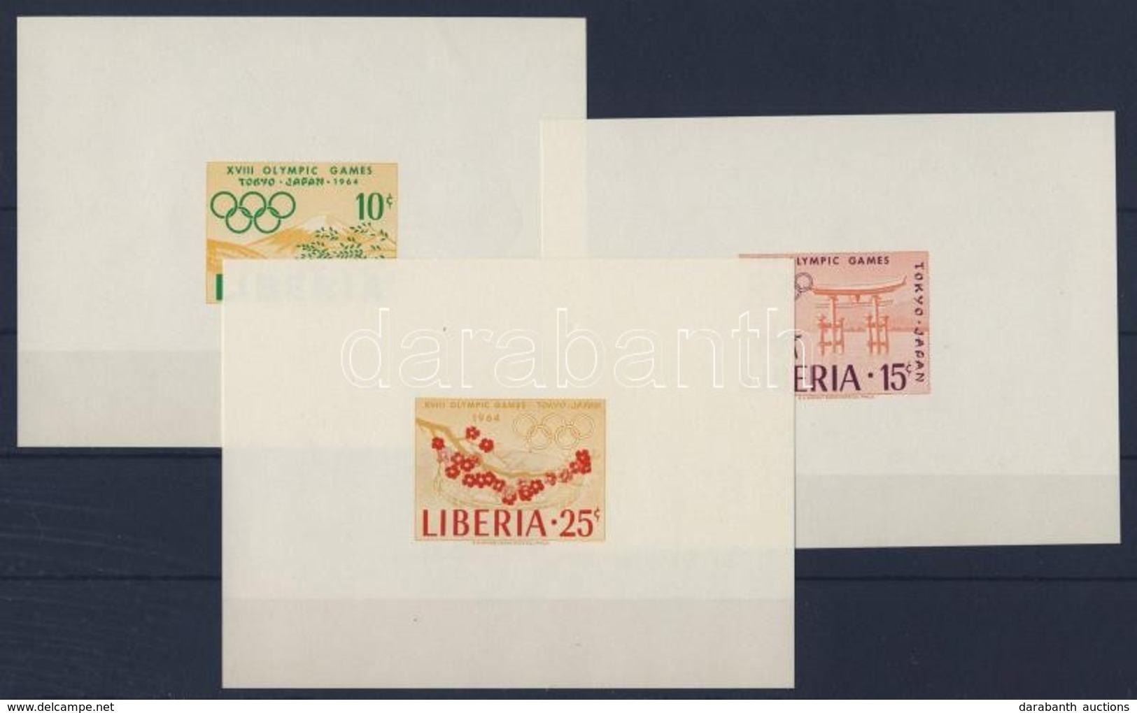 ** 1964 Tokiói Olimpia Sor Vágott Blokkformában Mi 623-625 - Autres & Non Classés