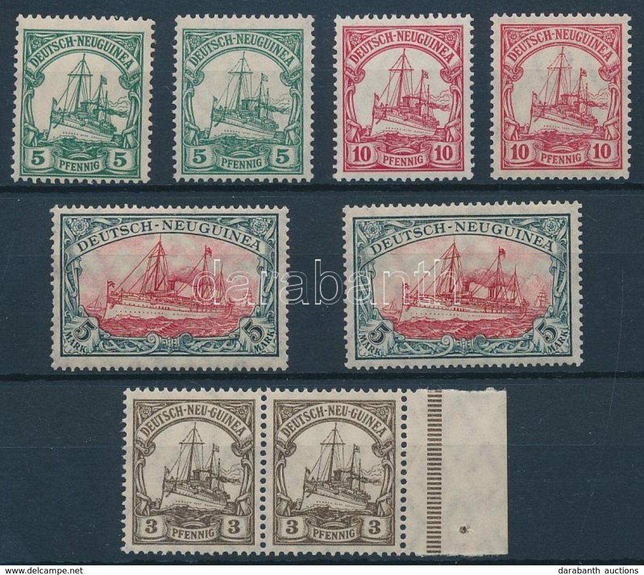 ** Deutsch-Neu-Guinea 1914 Mi 21 I-II, 22 I-II, 23I AI, 23II AII, 24 Pair - Altri & Non Classificati