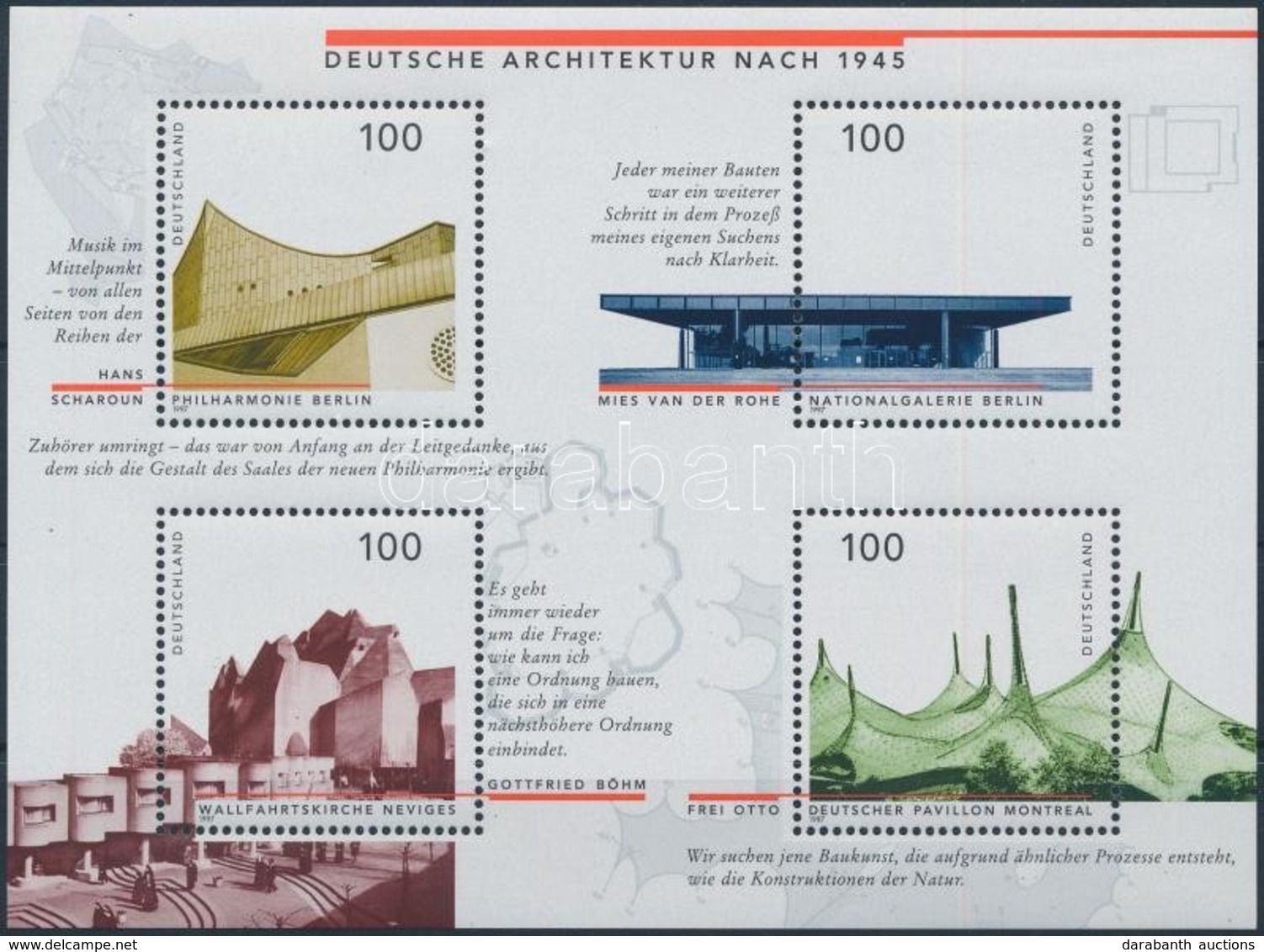 ** 1997 Építészet Blokk,
Architecture Block
Mi 37 - Andere & Zonder Classificatie