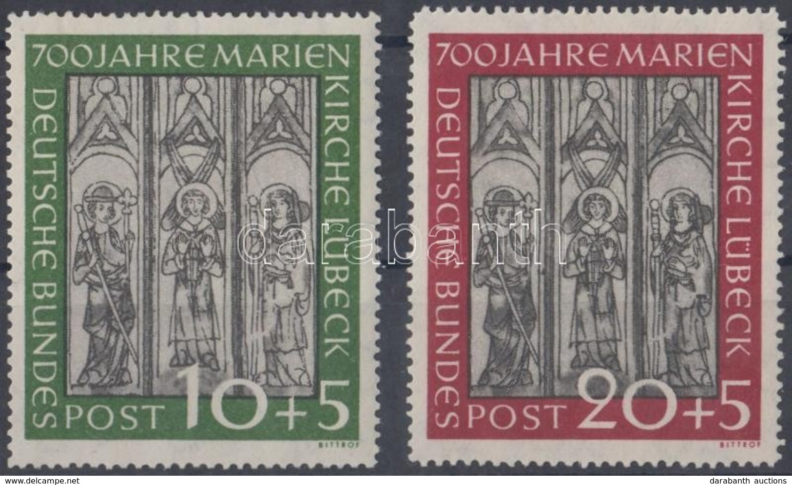 ** 1951 Lübecki Mária Templom Sor Mi 139-140 - Altri & Non Classificati