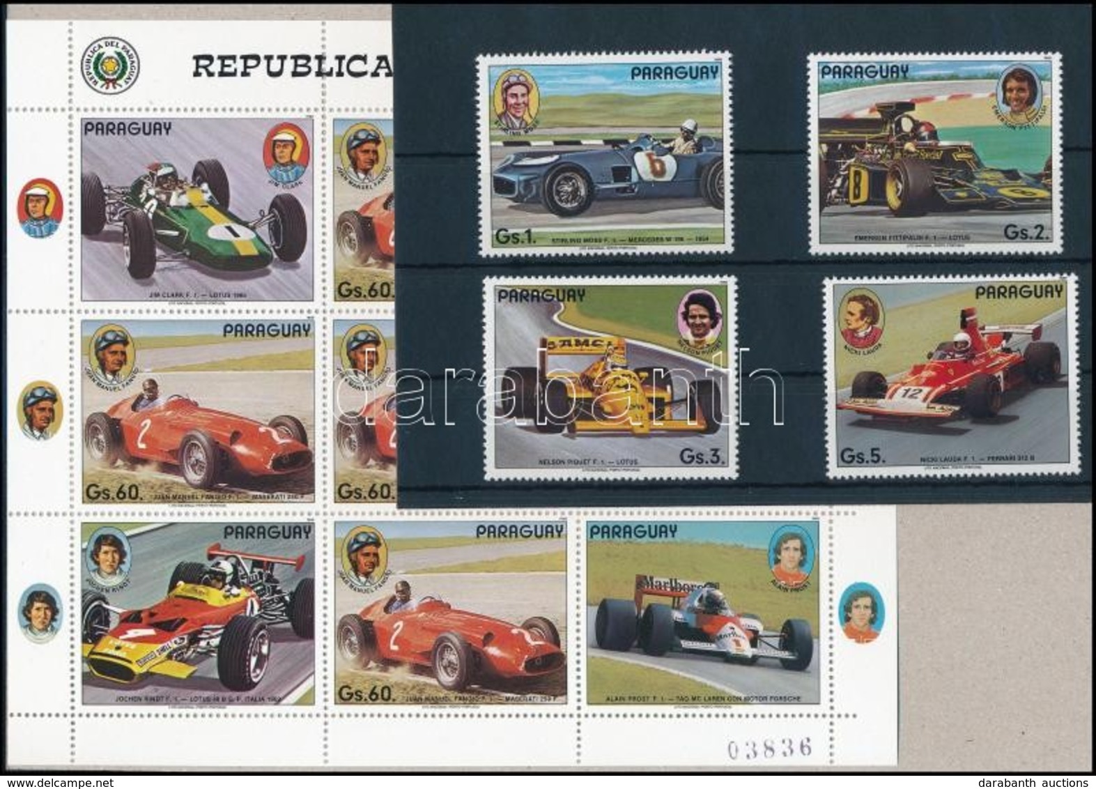 ** 1989 Forma 1 Sor (záróérték Nélkül) + Kisív,
Formula 1 Set (without Closing Value) + Mini Sheet
Mi 4293-4296 + Mi 429 - Altri & Non Classificati