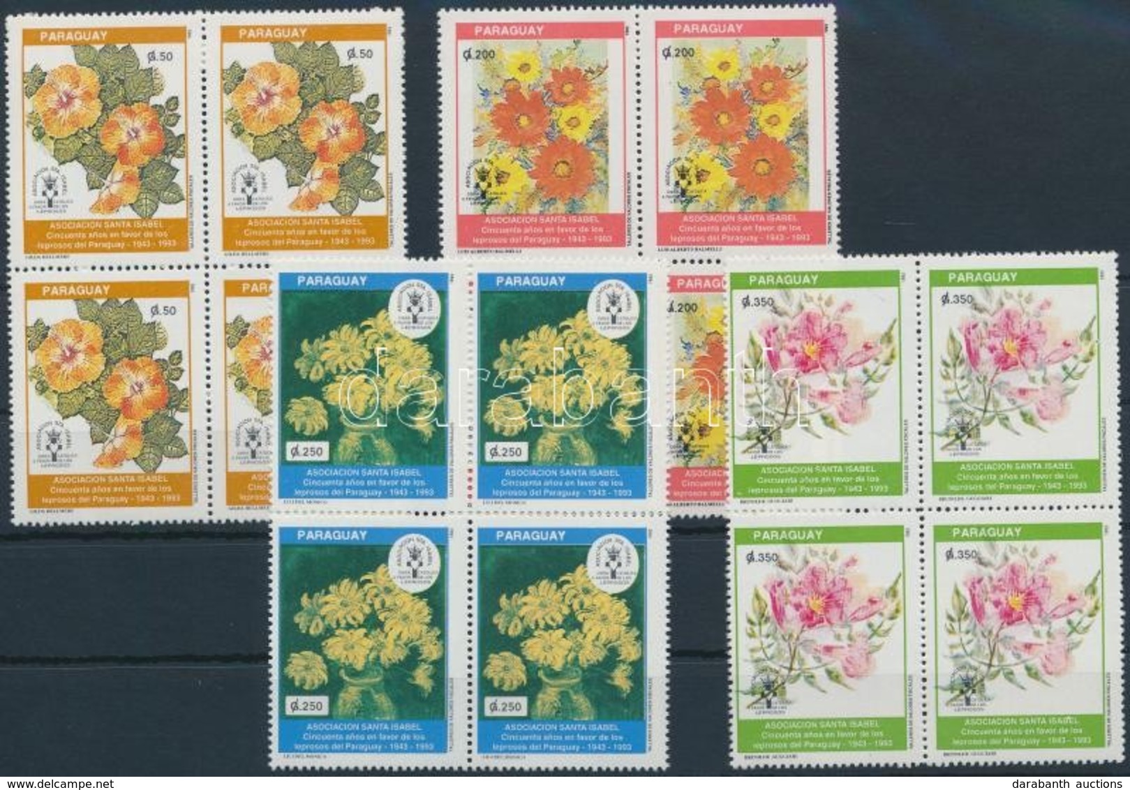 ** 1993 Virágok Sor Négyestömb,
Flowera Set In Blocks Of 4
Mi 4617-1420 - Altri & Non Classificati