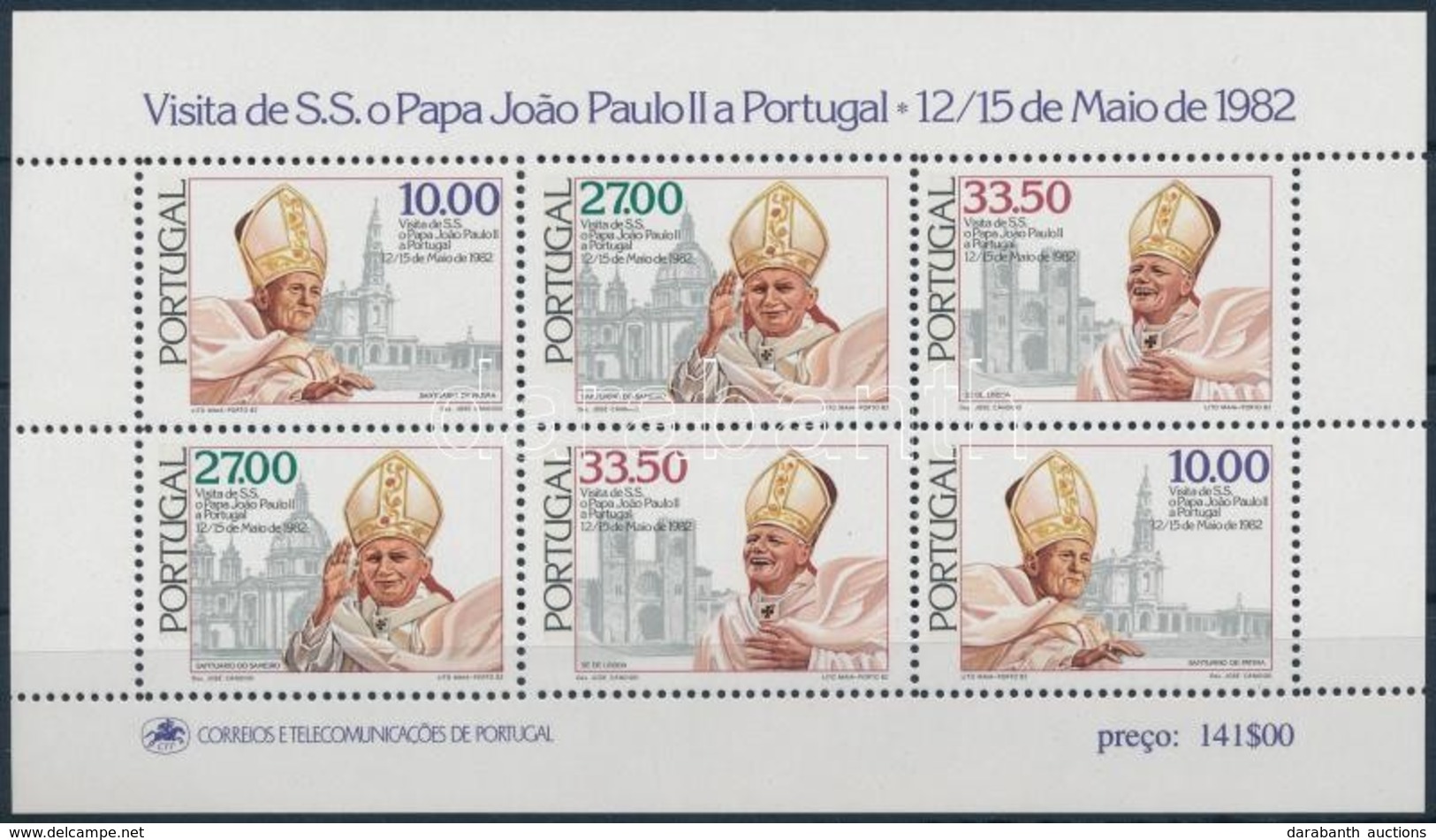 ** 1982 Pápák Blokk,
Popes Block
Mi 36 - Autres & Non Classés