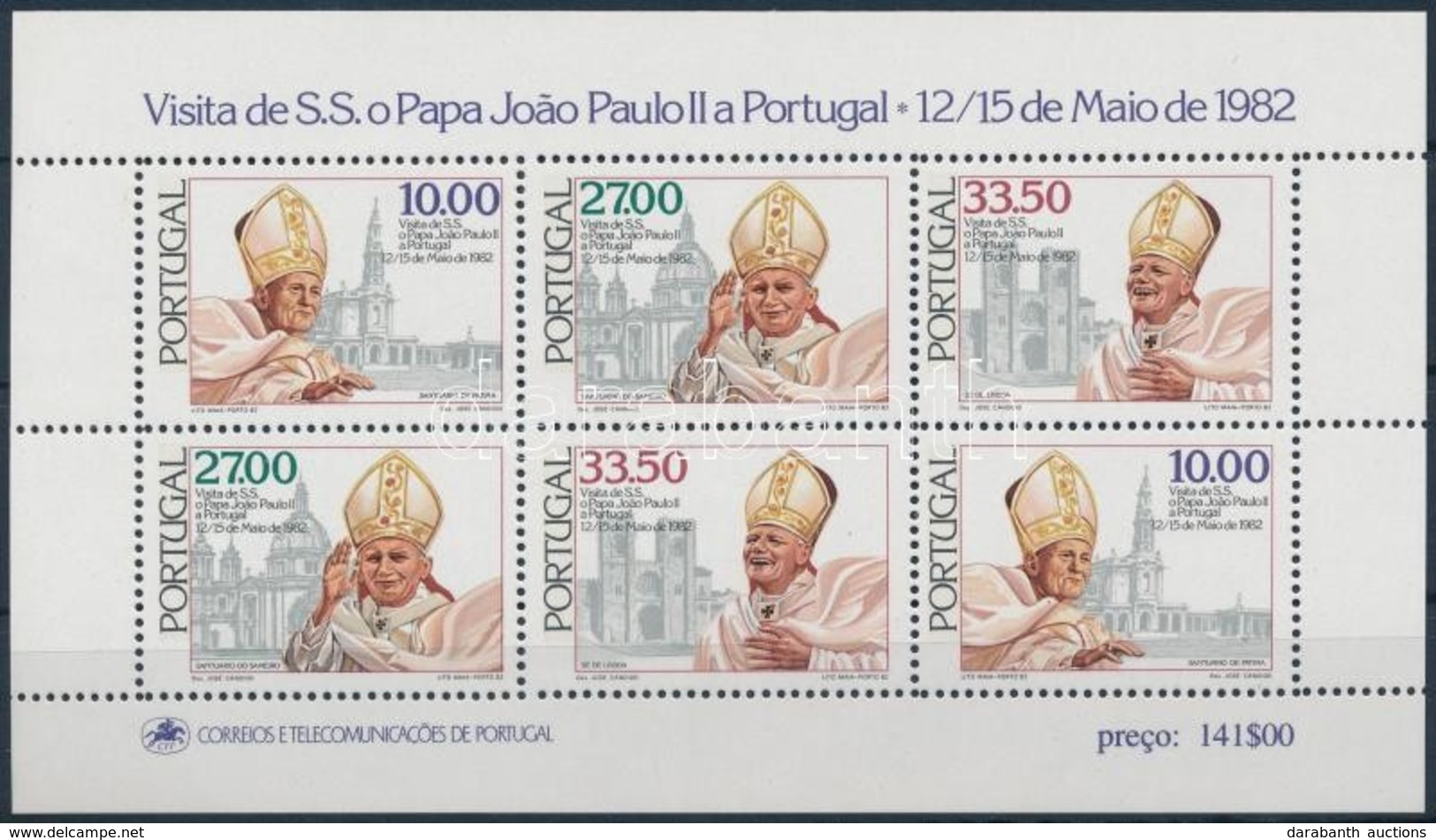 ** 1982 Pápák Blokk,
Popes Block
Mi 36 - Altri & Non Classificati