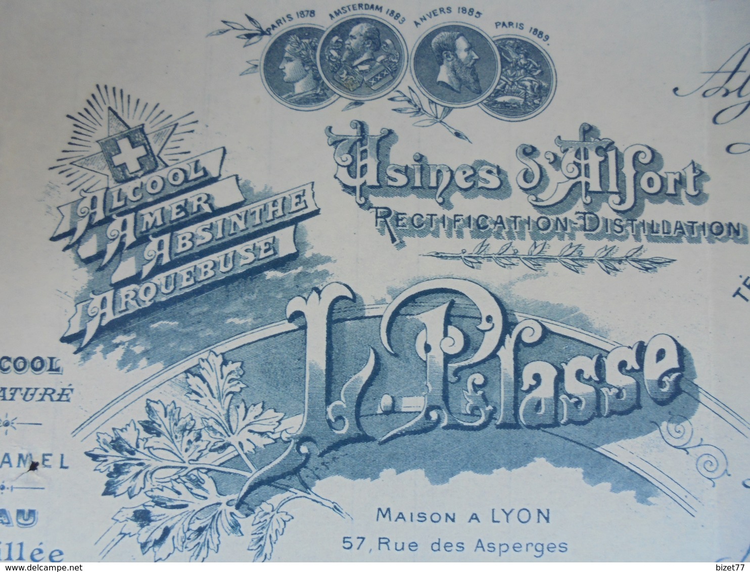 94 - ALFORT - ABSINTHE,  ALCOOL, AMER, ARQUEBUSE - 1897 - L. PLASSE - DECO - Other & Unclassified