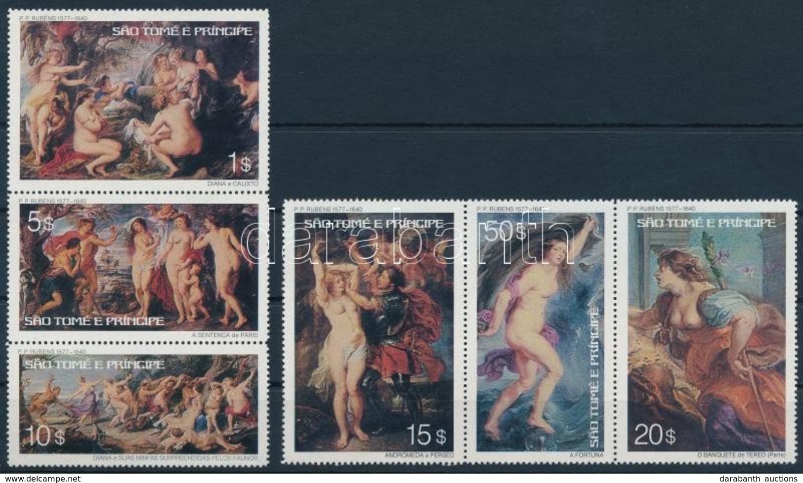 ** 1977 Rubens Sor Hármascsíkokban,
Rubens Set In Stripes Of 3
Mi 452-457 - Autres & Non Classés