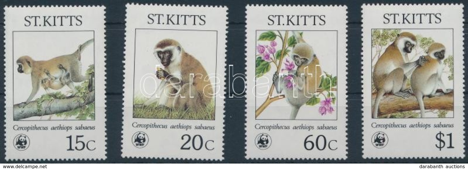 ** 1986 WWF Majmok Sor,
WWF Monkies Set
Mi 184-187 - Autres & Non Classés