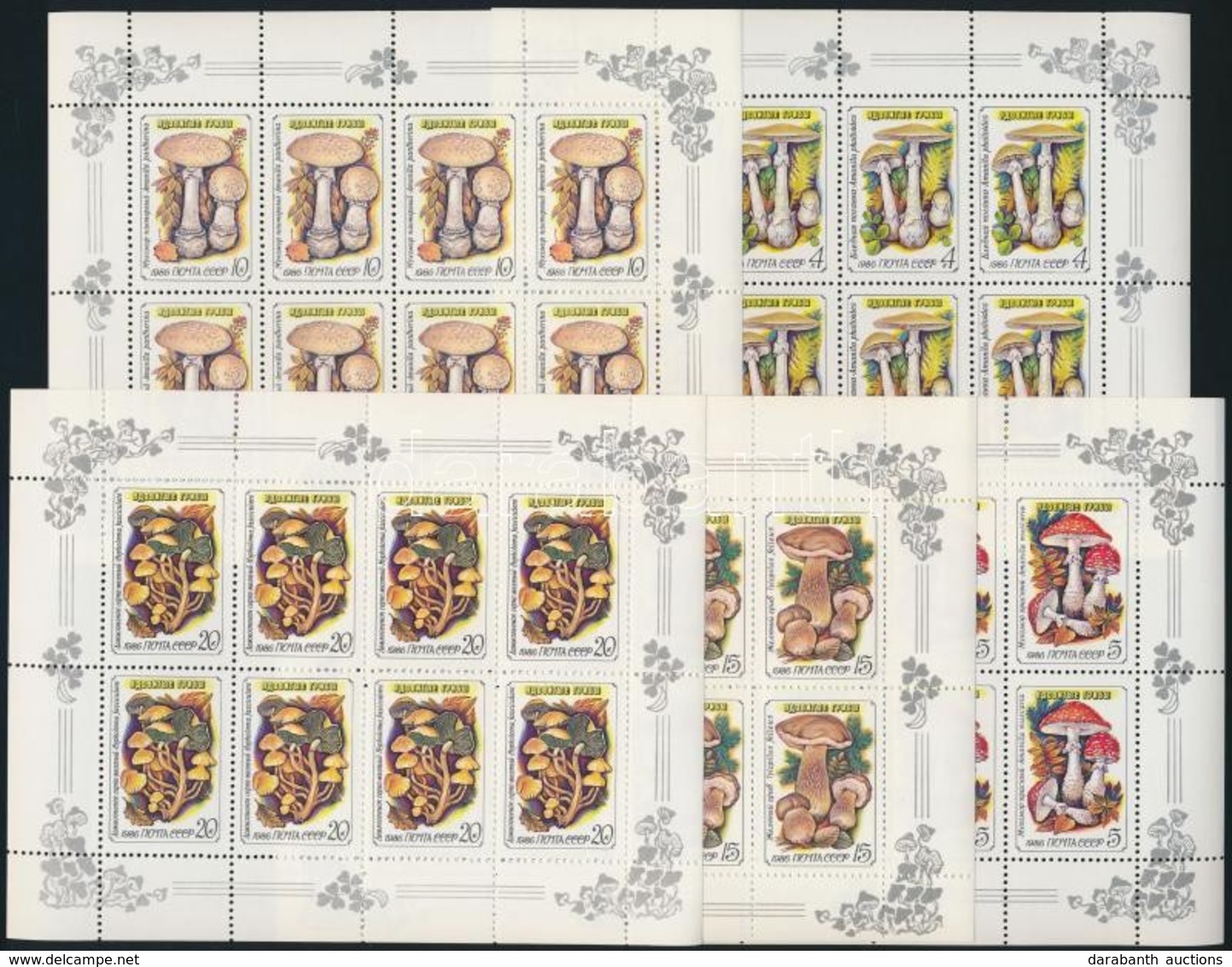 ** 1986 Mérgező Gombák Mi 5003-5607 Kisív Sor - Altri & Non Classificati